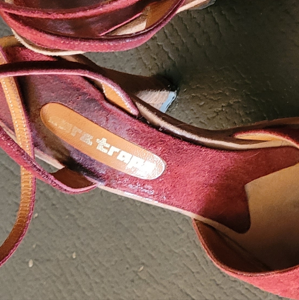 Vintage 70s Rust Strapy Heels - Picture 8 of 8